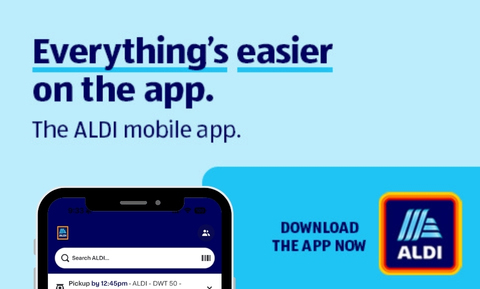 Everything's easier on the app. | The ALDI mobile app. | DOWNLOAD THE APP NOW | ALDI
